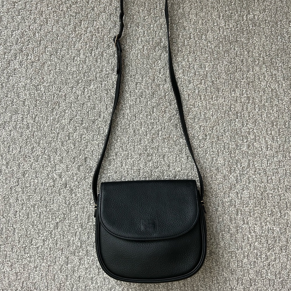 Vintage Burberry black leather crossbody